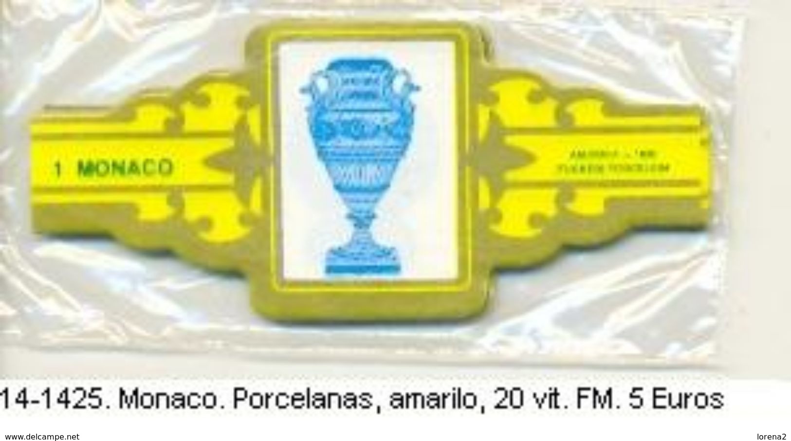 Vitolas Monaco, Porcelanas Amarillo. F.M. Ref. 14-1425 - Vitolas (Anillas De Puros)