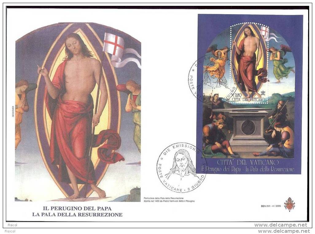 2005 - VATICAN  - IL PERUGINO DEL PAPA + BF - FDC - FDC