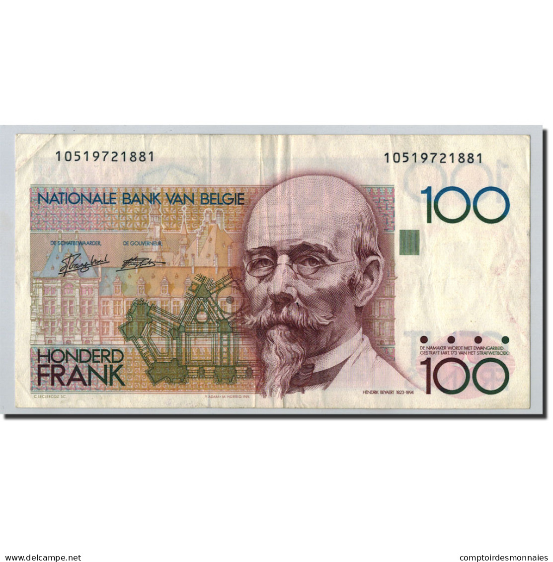 Billet, Belgique, 100 Francs, ND (1978-81), ND (1978-81), KM:140a, TB+ - 100 Francs