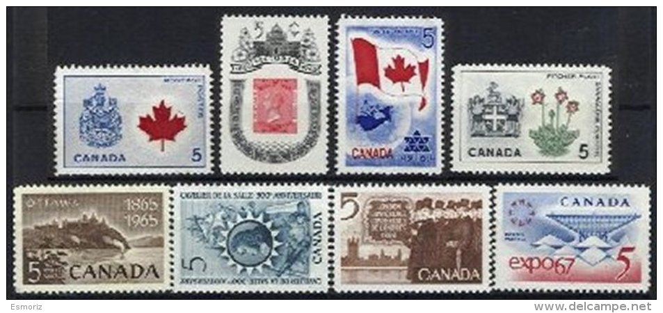 CANADA, Yv 326, 352, 355, 365, 370, 372, 377, 390, (*)/* MNG/MLH, F/VF - Oblitérés