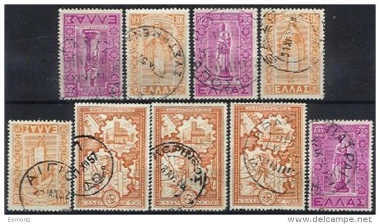 GREECE, Yv 557A, 560A, Used, F/VF - Affrancature E Annulli Meccanici (pubblicitari)