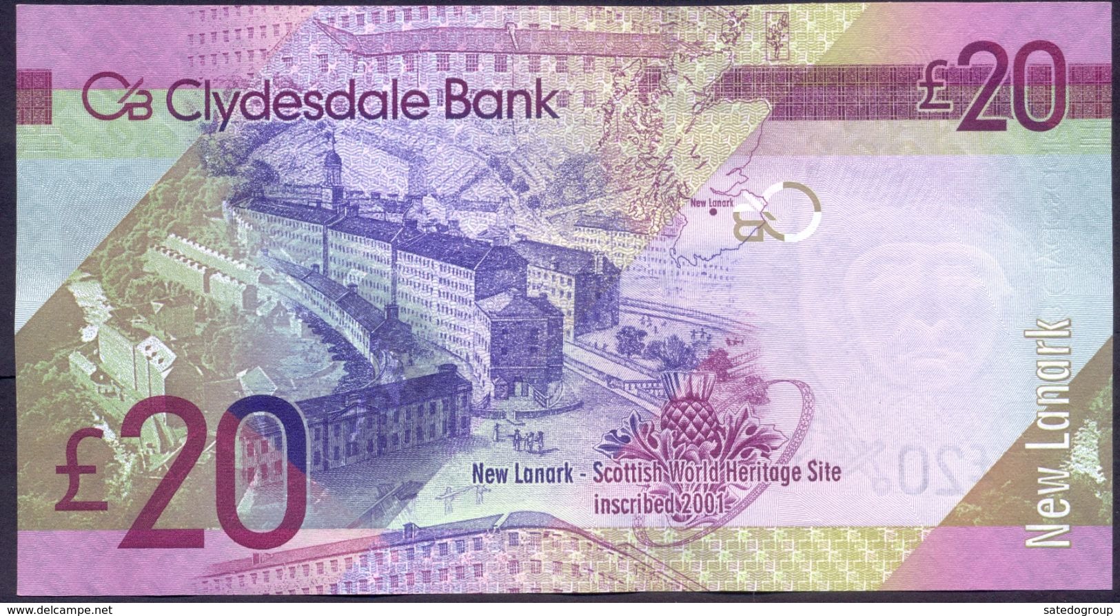 UK Scotland 20 Pounds 2015 UNC P- 229Kd < Clydesdale Bank > - 20 Pounds