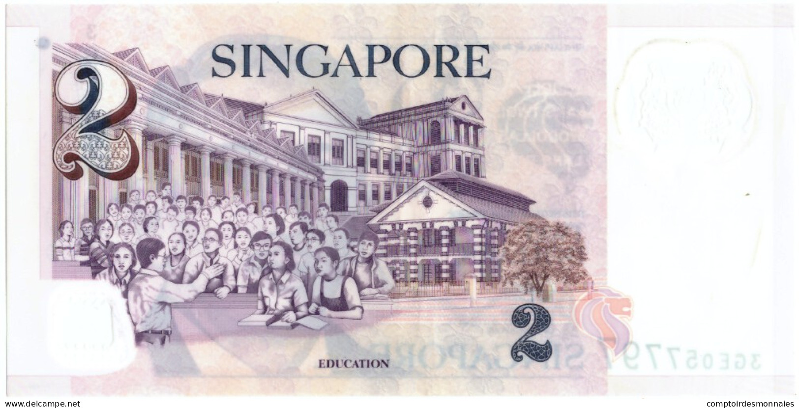 Billet, Singapour, 2 Dollars, Undated (2009), Undated, KM:46, TTB+ - Singapur