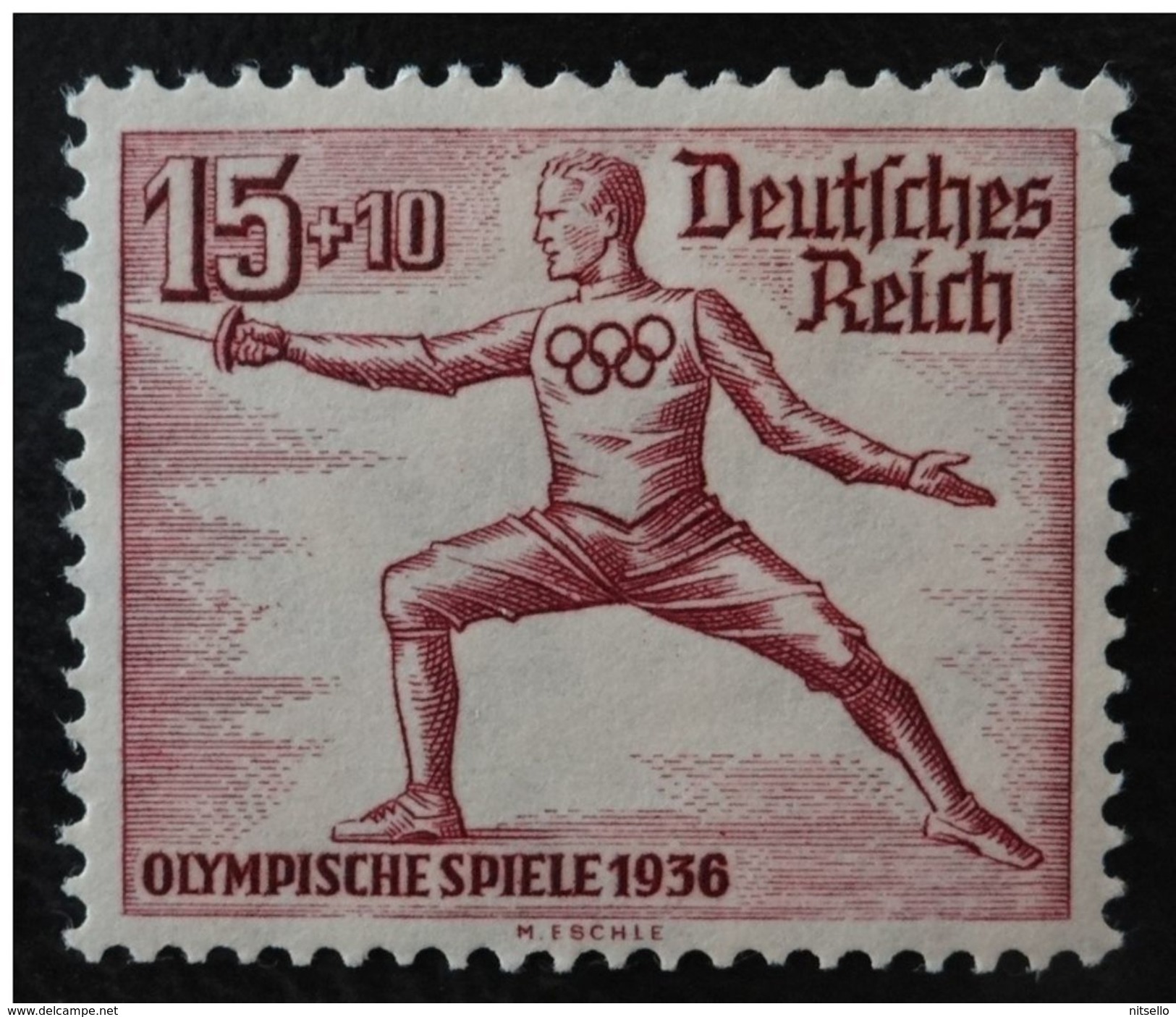 LOTE 1349  ///  (C150)  Reich (1936) YT Nº: 570  Neuf * Avec Charn , Sans Défaut , Escrime   //   CATALOG/COTE: 8,50€ - Ungebraucht