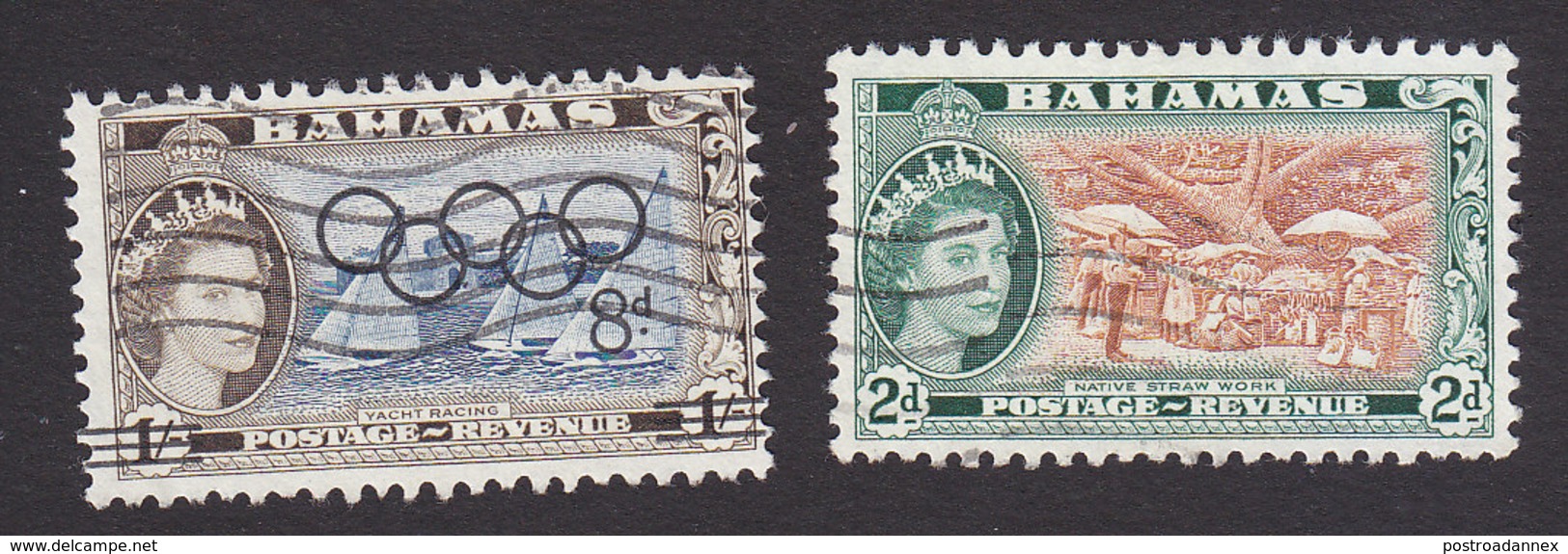 Bahama, Scott #202-203, Used, Industry Of Bahama Overprinted, Queen Elizabeth II, Issued 1964 - 1963-1973 Ministerial Government