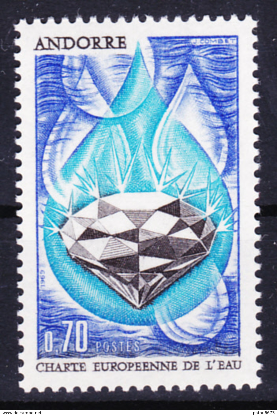 ANDORRA Andorre 1969 Water (YT 197 ; Mi 217 ) MNH** Luxe 7.00 € - Unused Stamps