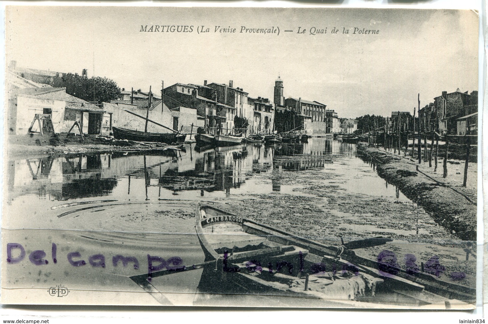 - MARTIGUES - ( Venise Provençale ), Le Quai De La Poterne, Barque, Belle, Non écrite, TBE, Scans. - Martigues