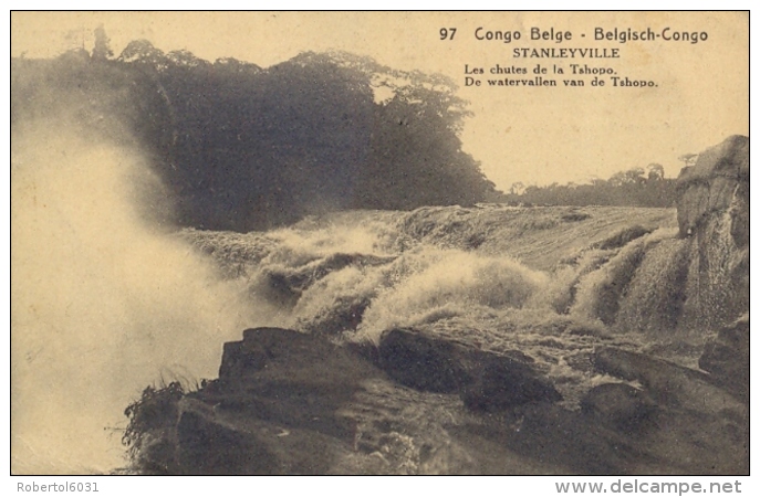 Belgian Congo Postal Stationery Picture Postcard "Stanleyville Tshopo Falls" 30 C. Posted 192? From Matadi - Entiers Postaux