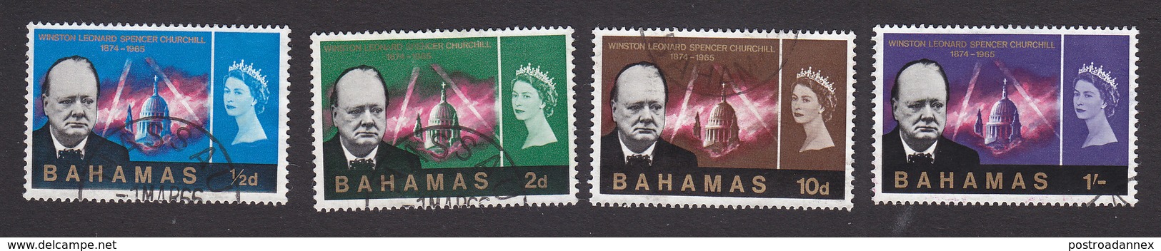 Bahama, Scott #224-227, Used, Churchill Memorial, Issued 1966 - 1963-1973 Ministerial Government