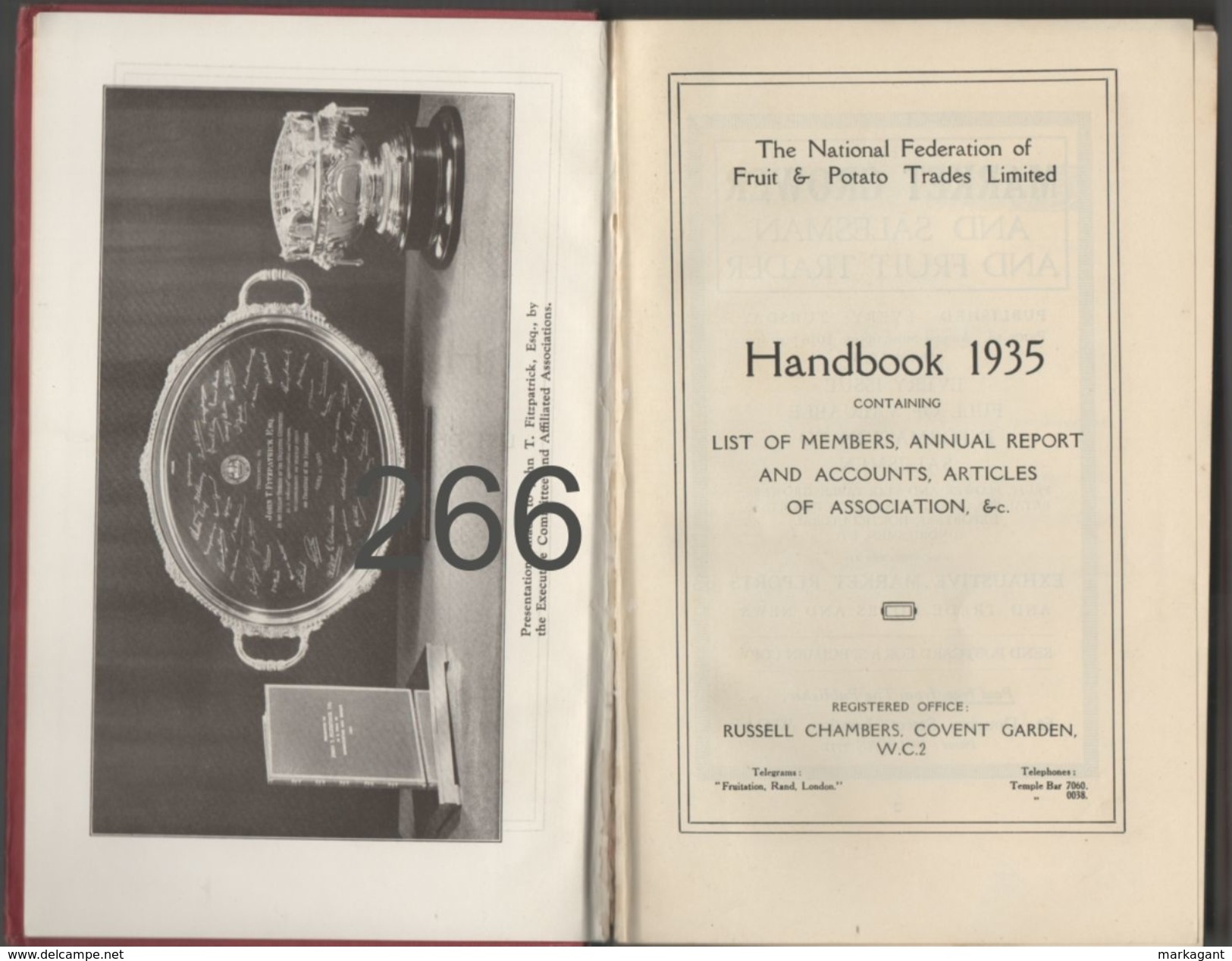 The National Federation Of Fruit & Potato Trades Limited / Handbook 1935. - 1900-1949