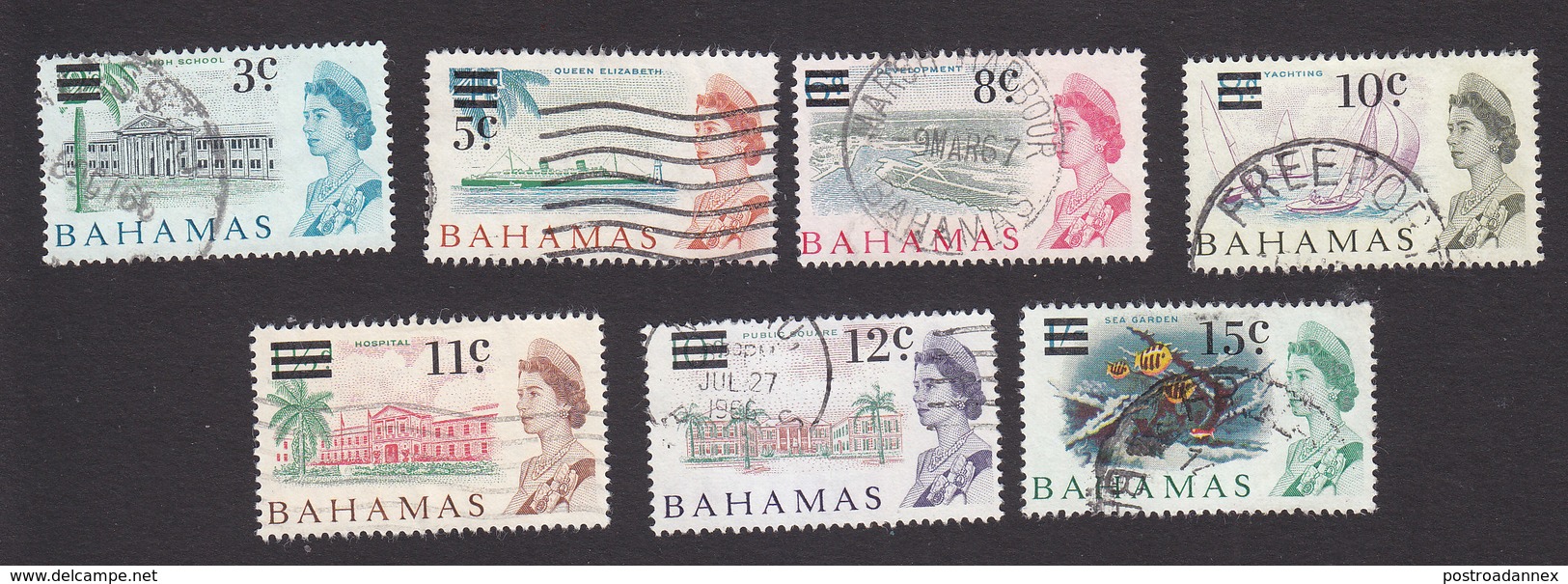 Bahama, Scott #232, 234-237, Used, Scenes Of Bahama Surcharged, Issued 1966 - 1963-1973 Ministerial Government