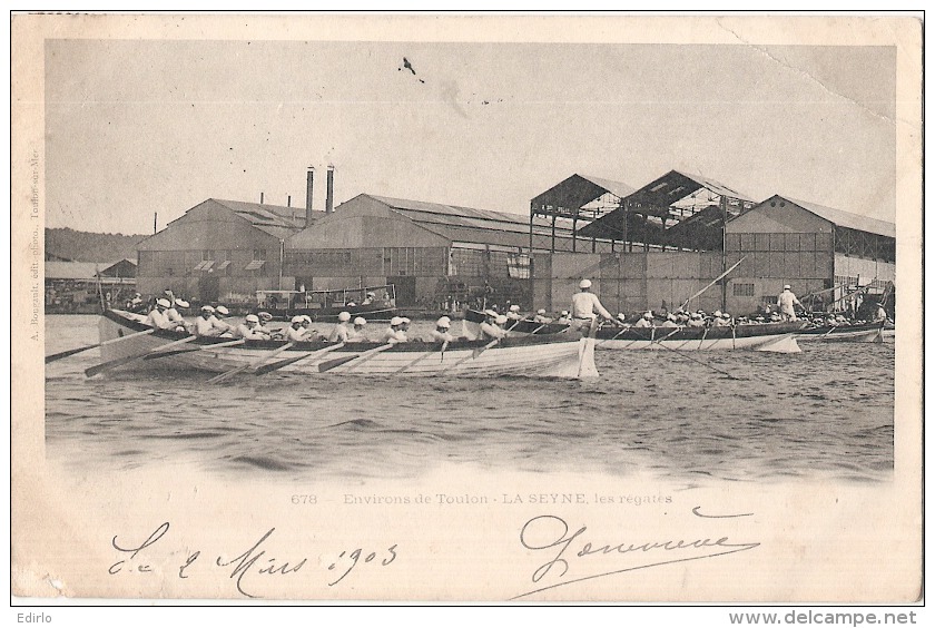 ---83-----  Environs De Toulon LA SEYNE Sur MER  Les Régates - Timbrée Précurseur TTB - La Seyne-sur-Mer