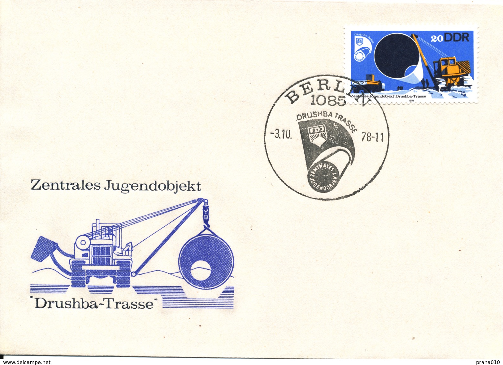 L4328 - DDR / FDC (1978) 1085 Berlin: Youth Construction "Druzba" (gas Pipeline) - Gaz