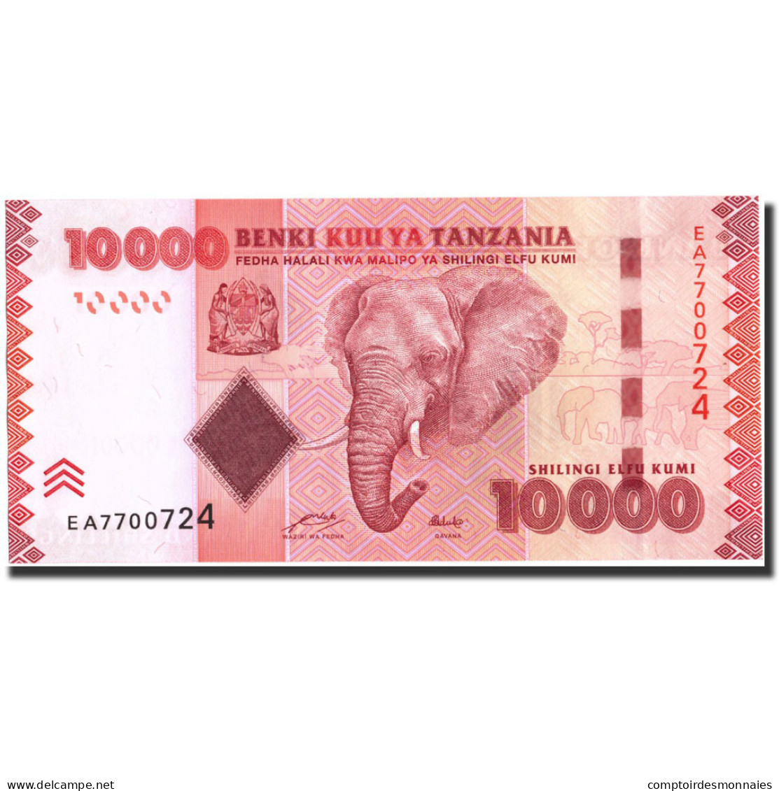 Billet, Tanzania, 10,000 Shilingi, 2010, Undated (2010), KM:44, SPL+ - Tanzania