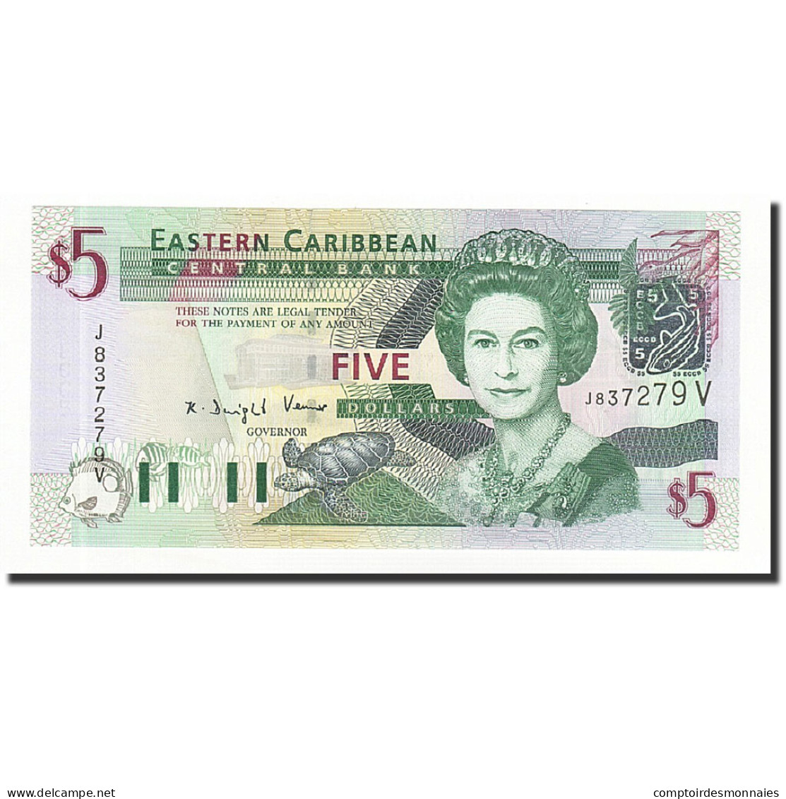 Billet, Etats Des Caraibes Orientales, 5 Dollars, Undated (2003), KM:42Av, NEUF - Caraïbes Orientales