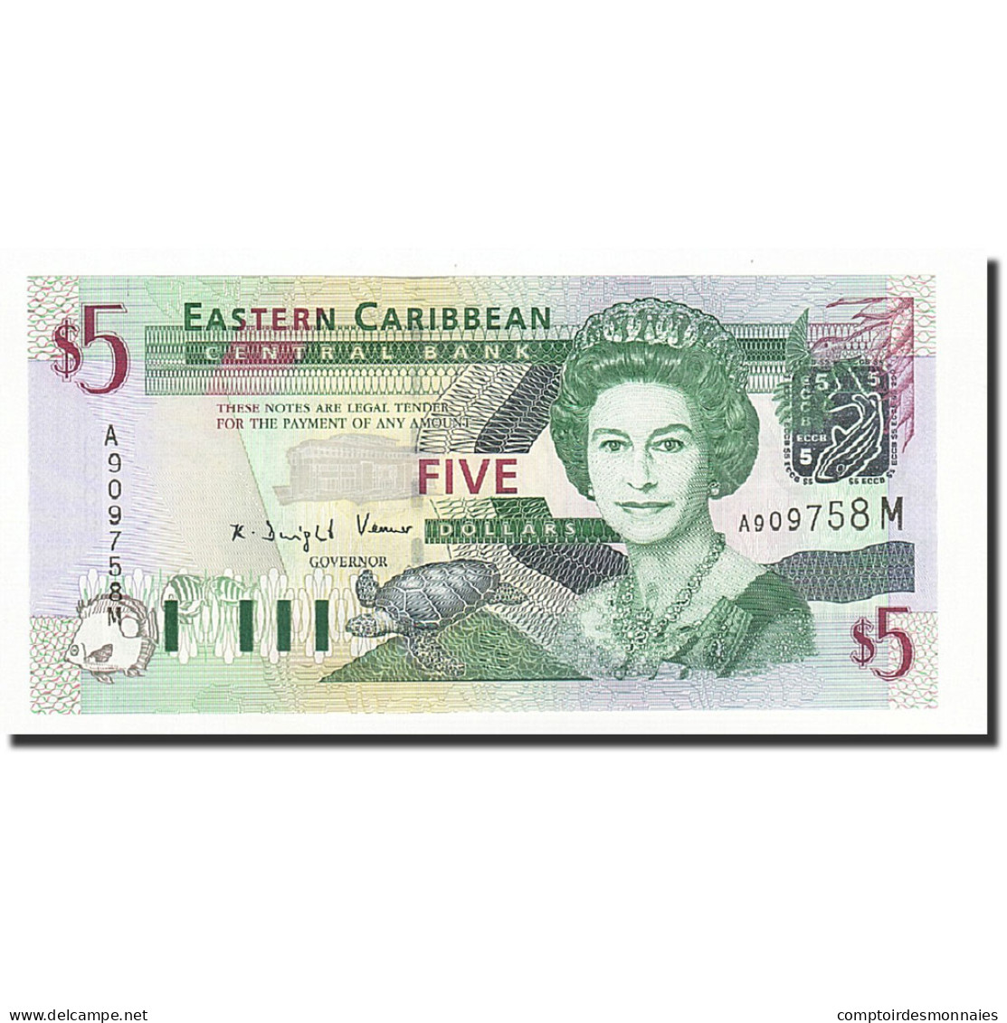 Billet, Etats Des Caraibes Orientales, 5 Dollars, Undated (2003), KM:42m, NEUF - Caraïbes Orientales