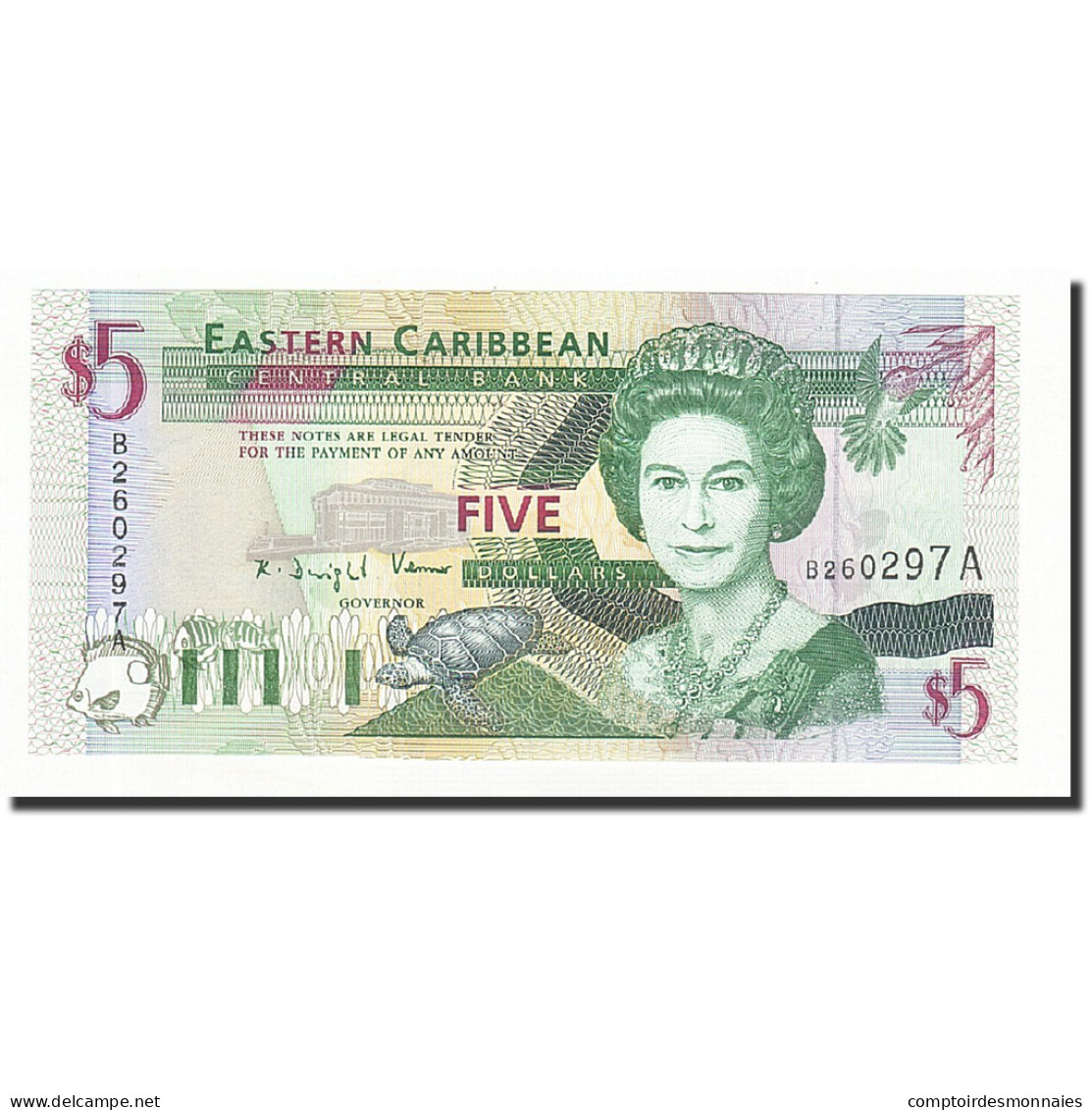 Billet, Etats Des Caraibes Orientales, 5 Dollars, Undated (1994), KM:31a, NEUF - Caraïbes Orientales