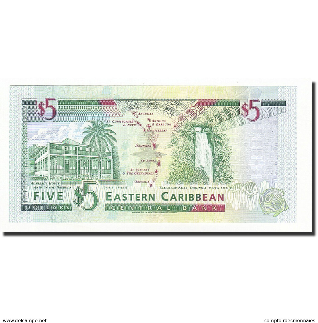 Billet, Etats Des Caraibes Orientales, 5 Dollars, Undated (1994), KM:31m, NEUF - East Carribeans