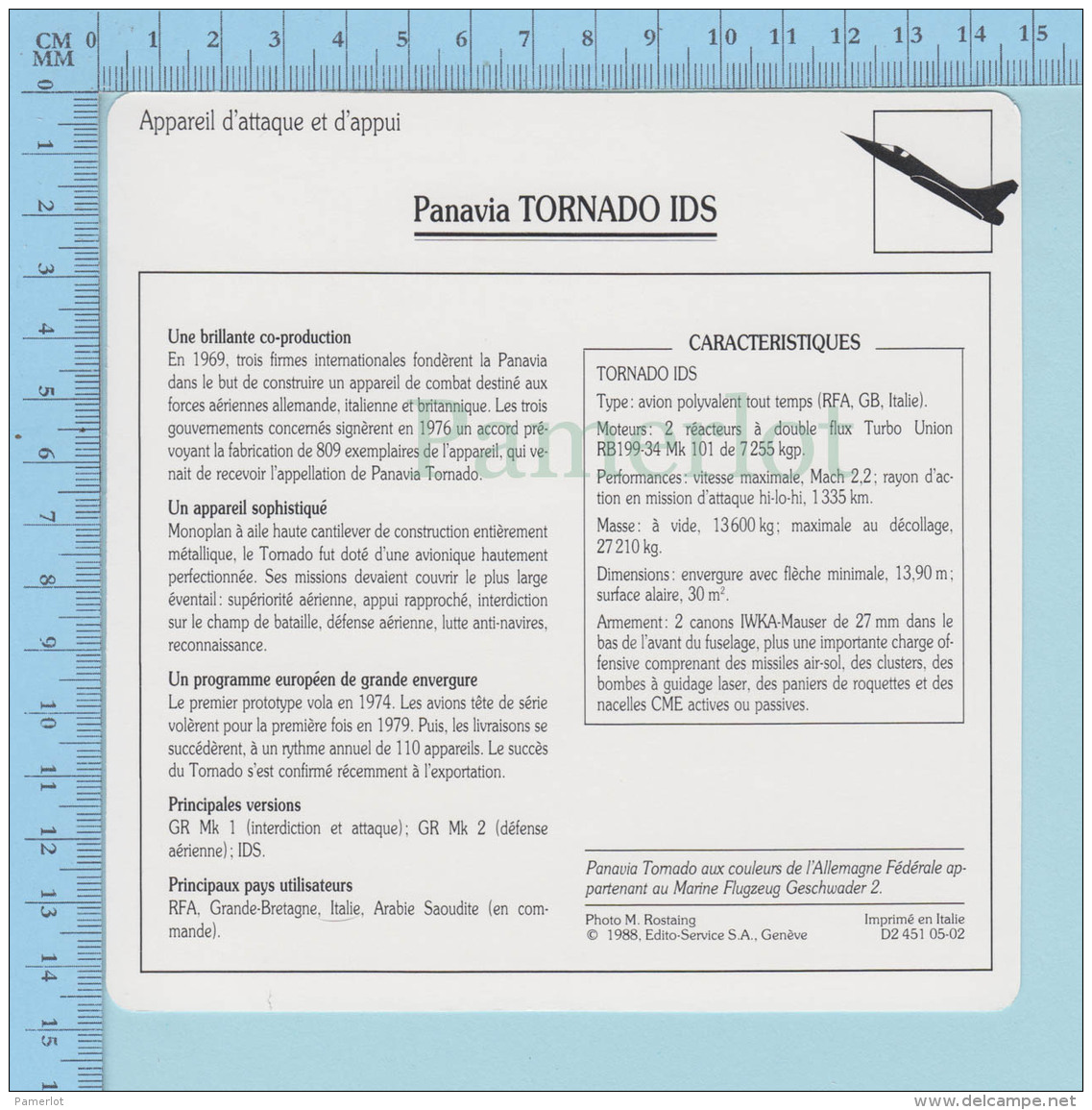 Aviation - Allemagne, G.B. Italie -Panavia Tornado Ids -  Attaque &amp; Appui - Description Et Caracteristique - Aviation