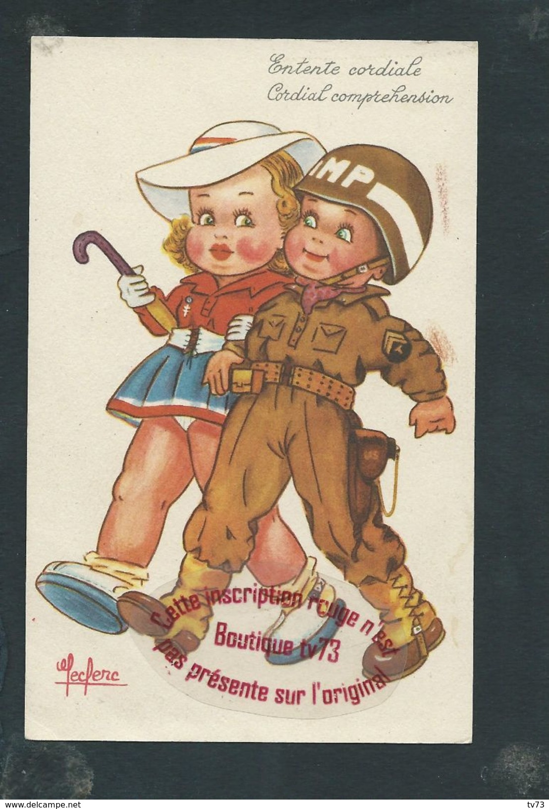 NN614 - Entente Cordiale - Enfants - Police Militaire MP WW1... Enfant  Illustrateur - Leclerc