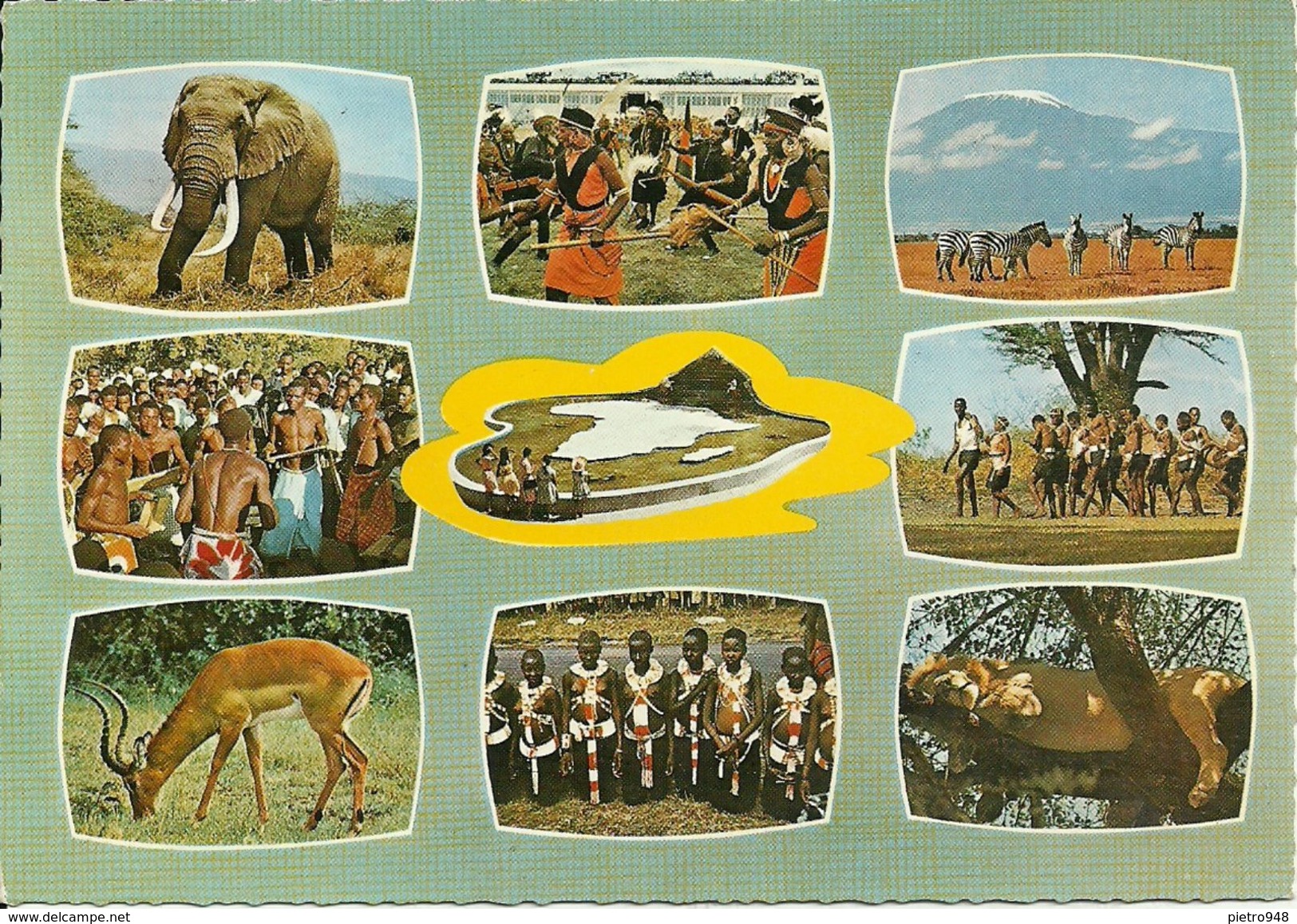 Ethiopia, East African Game & Tribe, Vedute E Scene Folkloristiche, Thematic Stamp "75th Anniversary The Victory Of Adwa - Etiopia