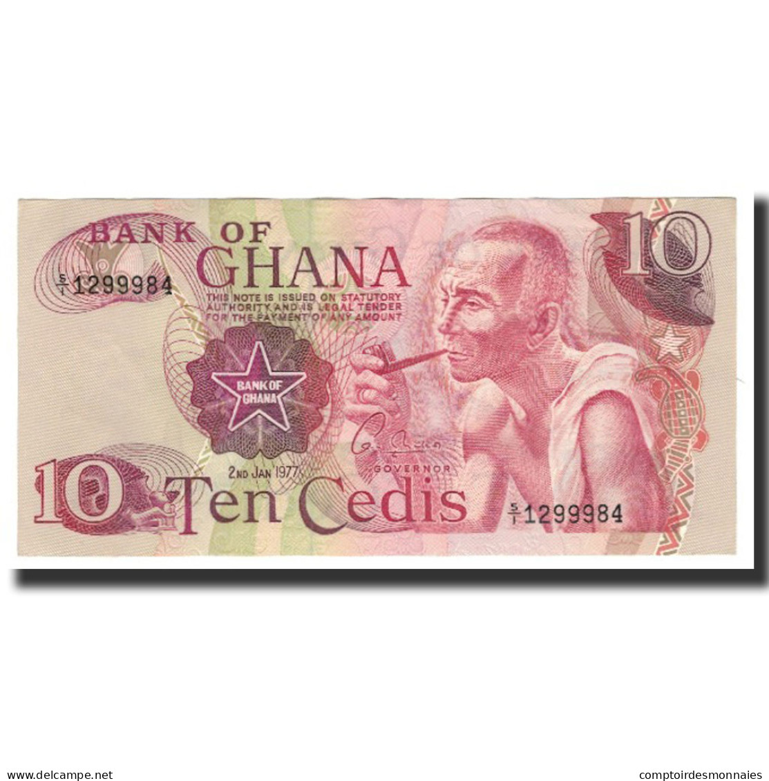 Billet, Ghana, 10 Cedis, 1977-01-02, KM:16e, NEUF - Ghana