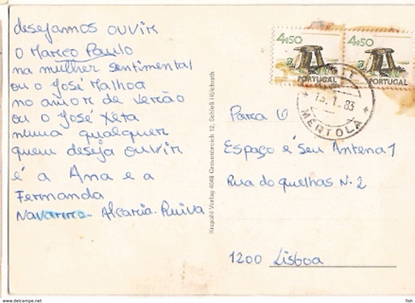 Germany  & Circulated, Partial Views Of Lobberich - Nettetal,  Mertola To Lisbon Portugal 1983 (41) - Nettetal