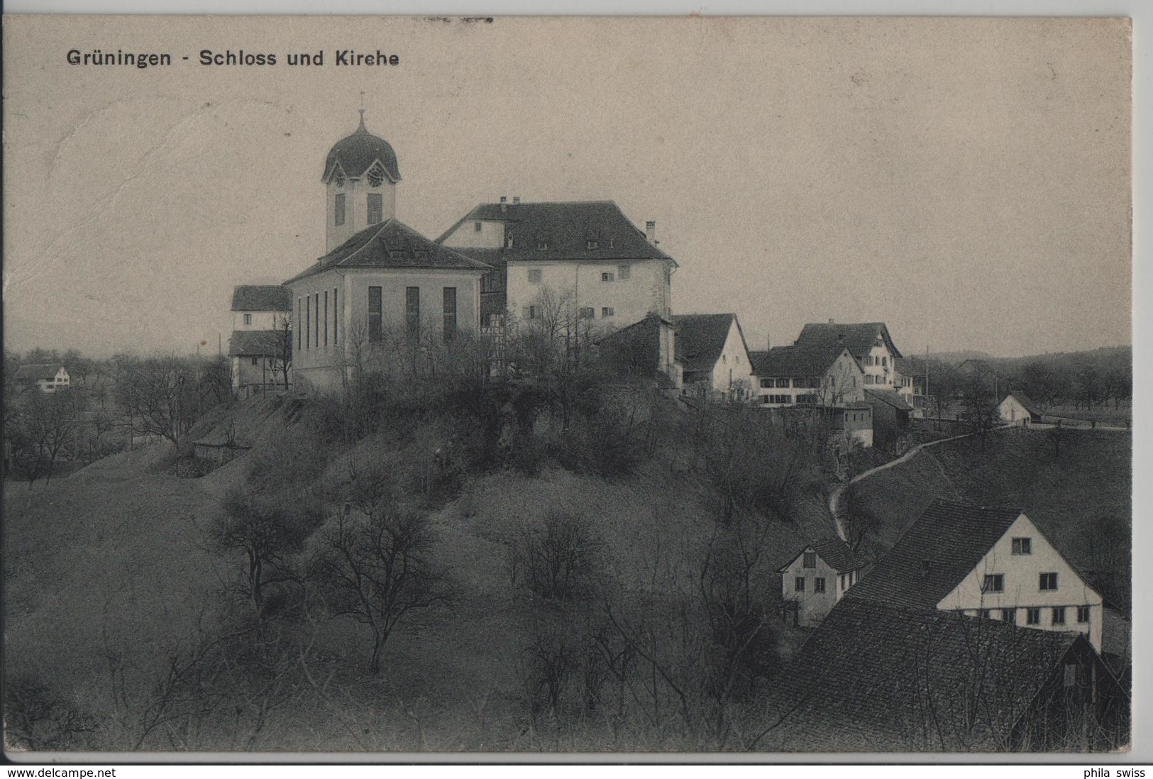 Grüningen - Schloss Und Kirche - Photo. W. Zimmermann-Strässler - Grüningen