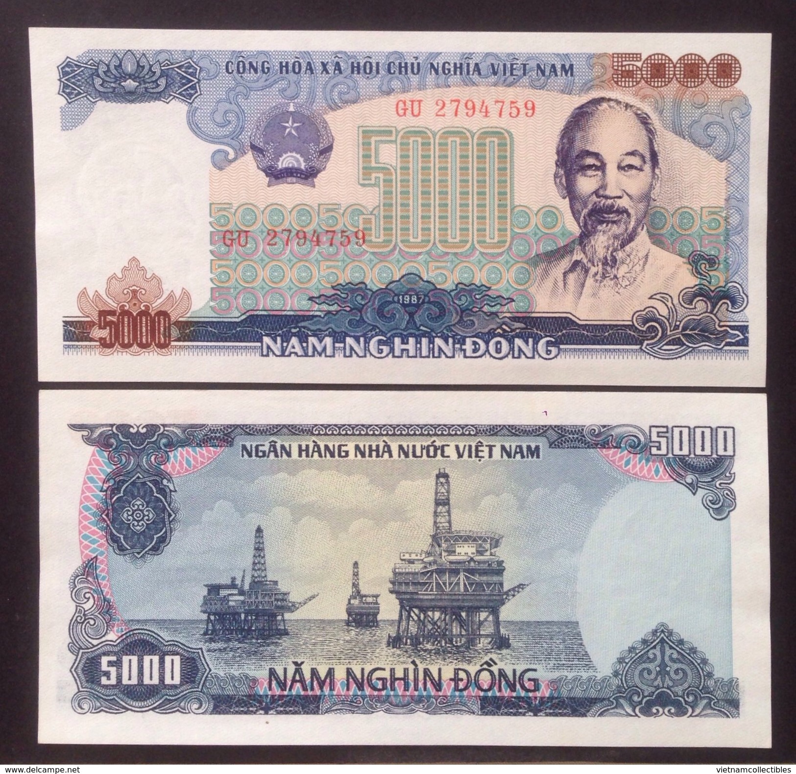 Vietnam Viet Nam UNC 5000 5,000 Dong Banknote 1987 - P#104 - Vietnam