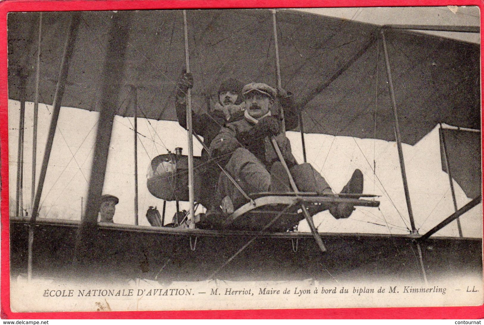 CPA  Ecole Nationale D' Aviation M. HERRIOT Maire De LYON A Bord Du Biplan De M. KIMMERLING - Sonstige & Ohne Zuordnung