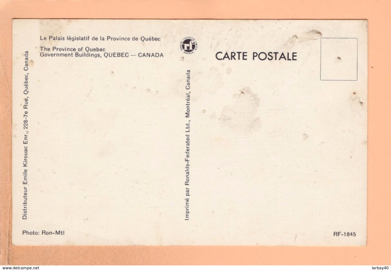 Cpa Cartes Postales Ancienne - Palais Legislatif Quebec - Québec - Beauport