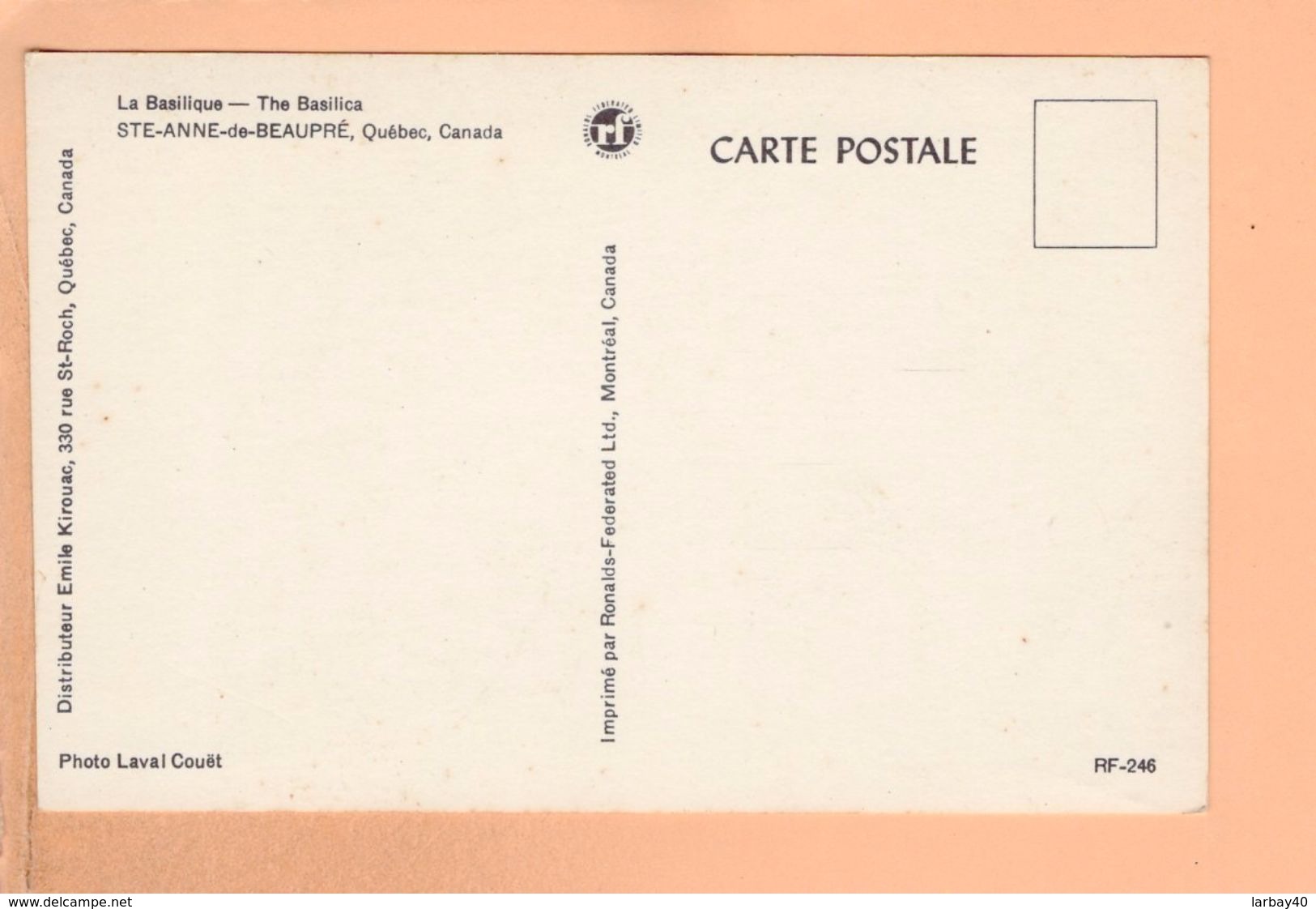 Cpa Cartes Postales Ancienne - Quebec Ste Anne De Beaupre - Québec - Beauport