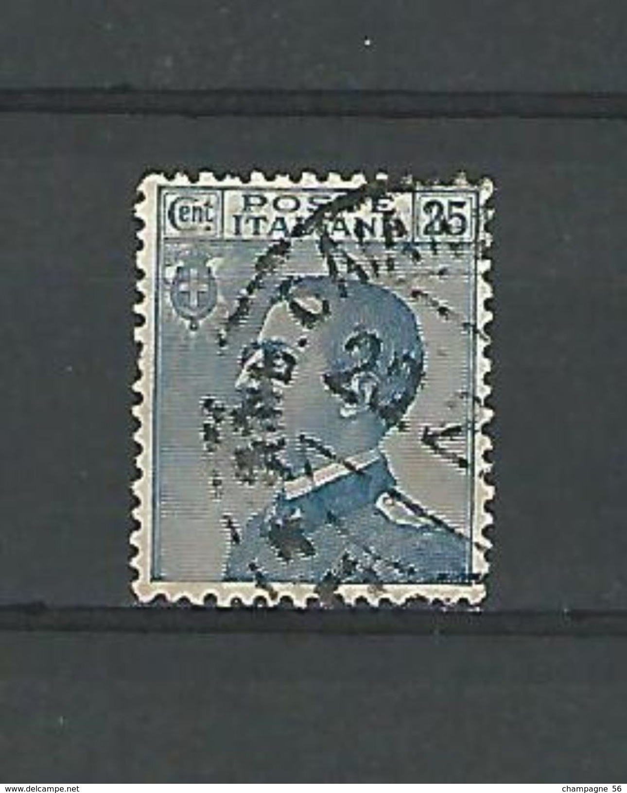 1906 / 08 N° 79 ITALIE ROYAUME  25 C. BLEU VICTOR EMMANUEL III OBLITÉRÉ YVERT TELLIER 0.50 € - Usati