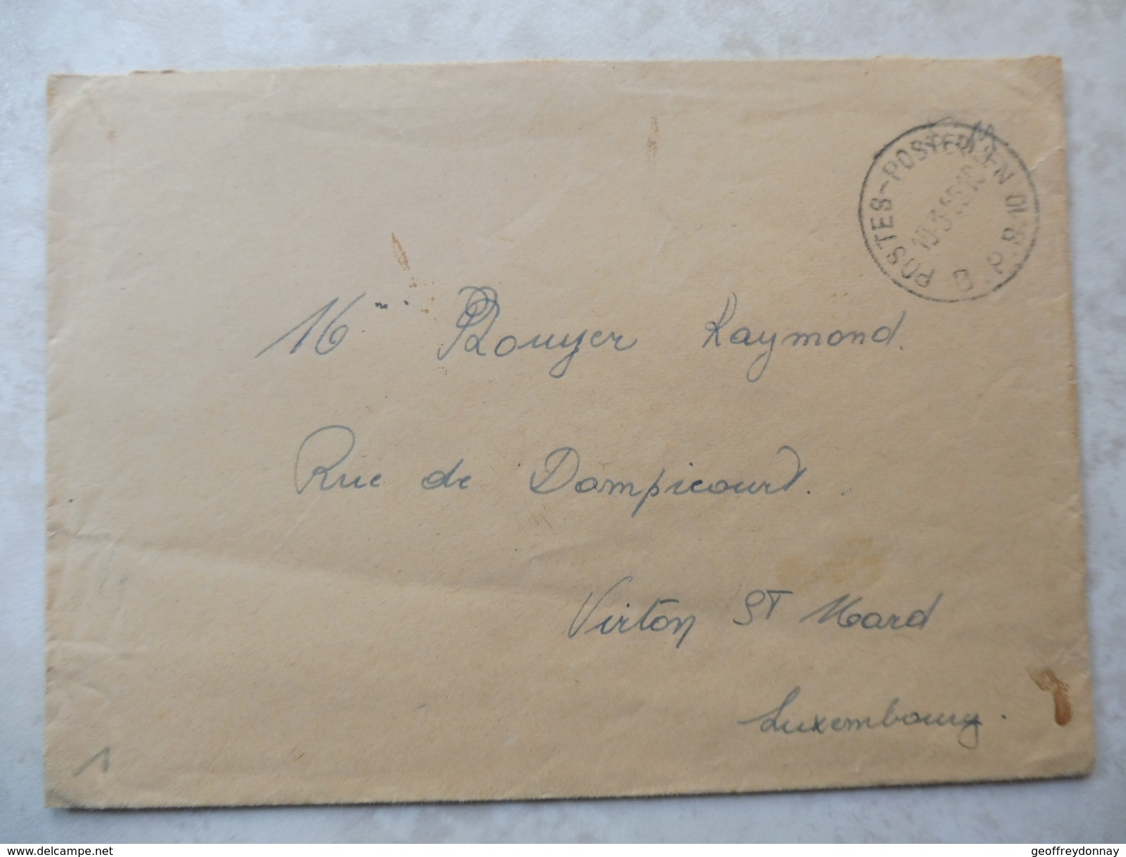 Lettre Belgique Service Militaire 1955 ( B.p.s.10 ) - Other & Unclassified