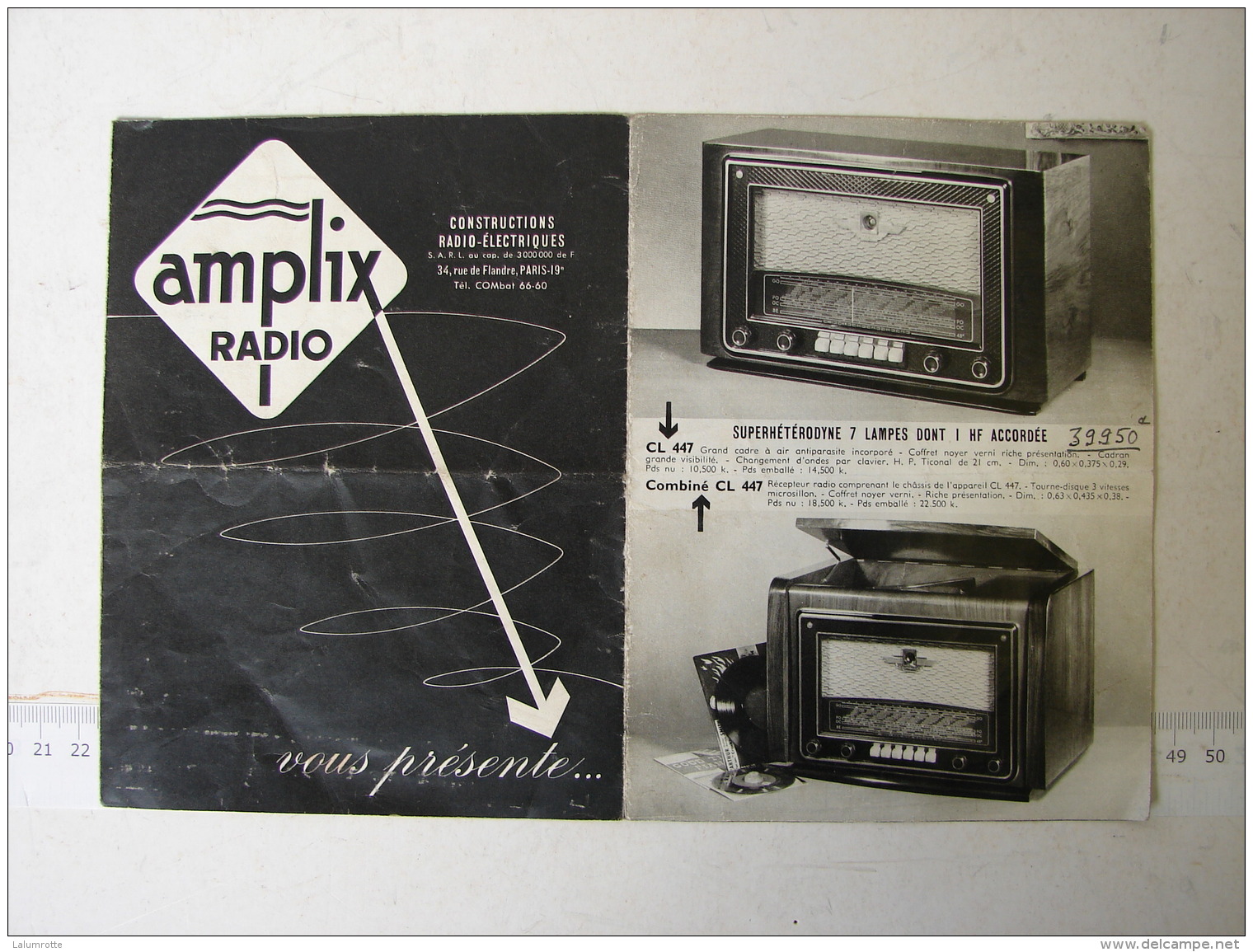 Sci&amp;Tec. 3. Feuillet Publicitaire Des Anciennes Radios Amplix - Libros Y Esbozos
