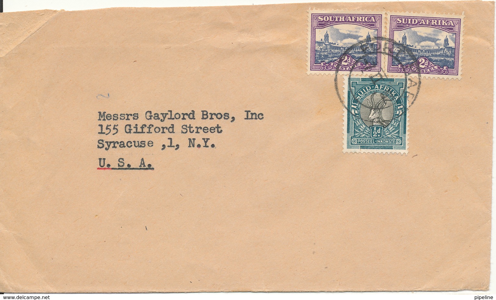 South Africa Cover Sent To USA 7-2-1952 - Covers & Documents