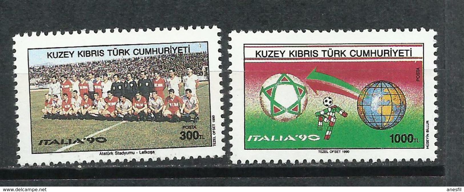 Chipre Turco_1990_"Italia 90" Copa Del Mundo De Futbol - Unused Stamps