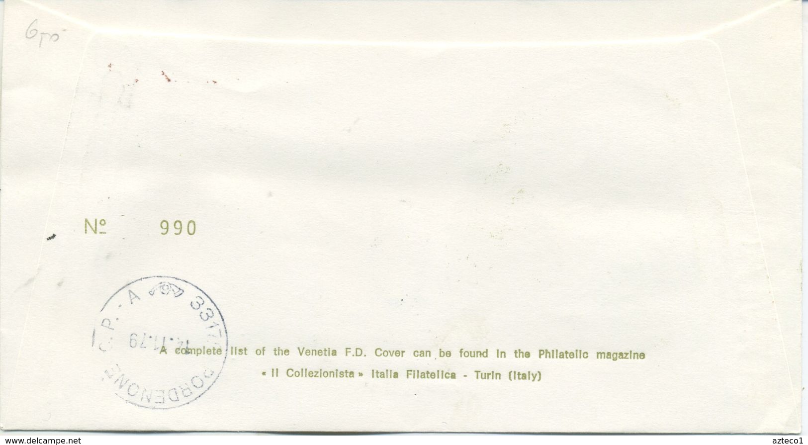 ITALIA - FDC  VENETIA  1979 - ROWLAND HILL - VIAGGIATA PER PORDENONE - FDC