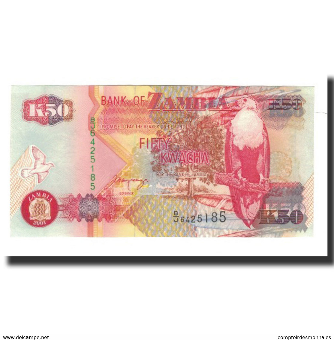 Billet, Zambie, 50 Kwacha, 2001, KM:37c, NEUF - Zambie