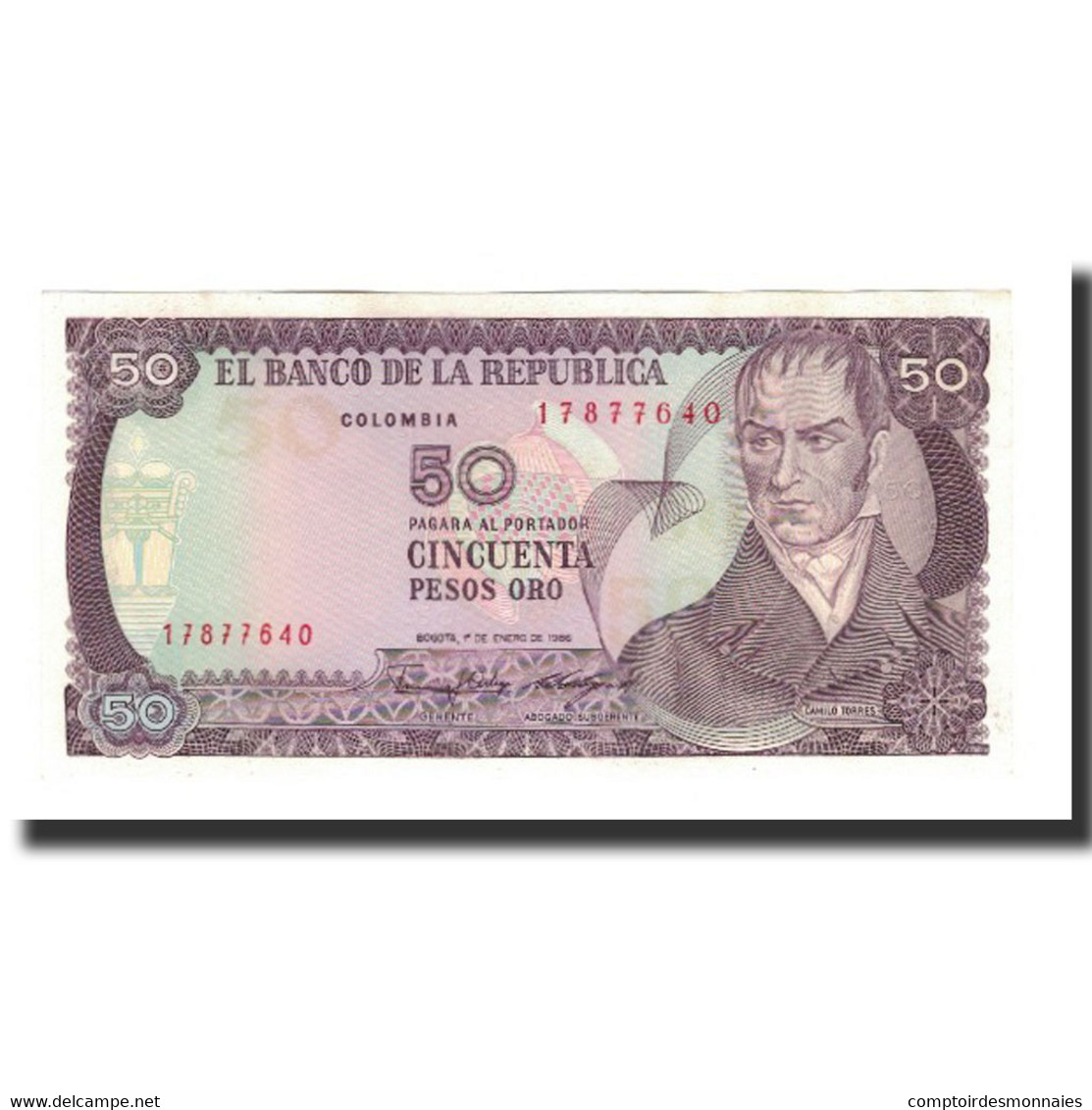 Billet, Colombie, 50 Pesos Oro, 1986-01-01, KM:425b, NEUF - Colombia