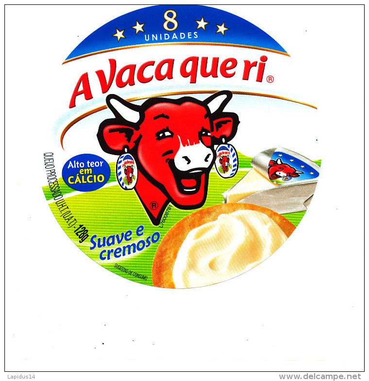 P 332 - . ETIQUETTE DE FROMAGE  - LA VACHE QUI RIT -8- PORTIONS   A VACA QUE RI  SUAVE E CREMOSO - Käse