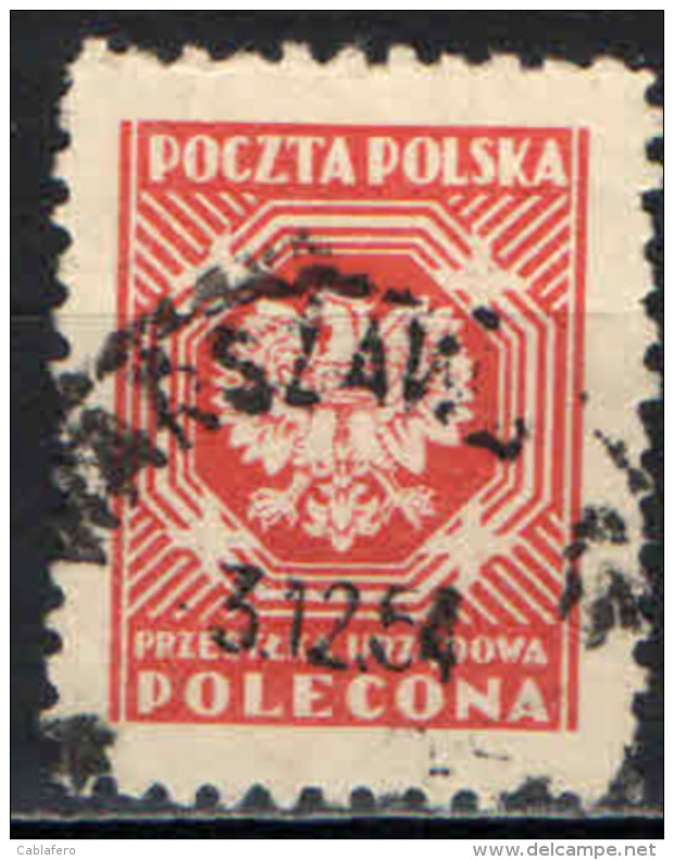 POLONIA - 1952 - STEMMA DELLA POLONIA - SENZA NOME DELL'INCISORE - USATO - Dienstzegels