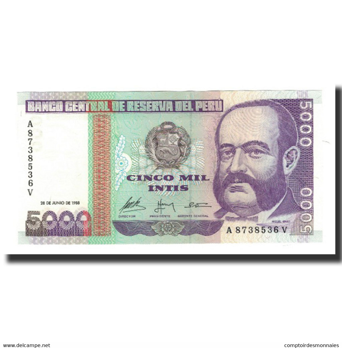 Billet, Pérou, 5000 Intis, 1988-06-28, KM:137, NEUF - Pérou