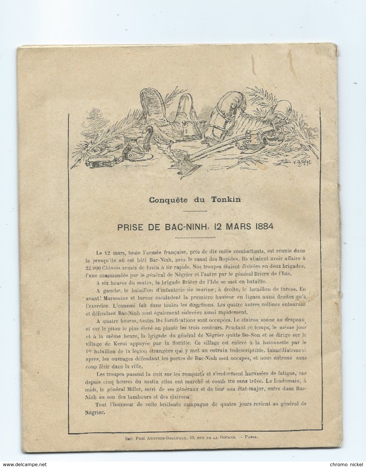 INDOCHINE Cahier Complet Bac-Ninh Tonkin Millot De Négrier T Ecrit 1895 + Bel Intérieur 2 Scans TB Colonies Françaises - Protège-cahiers