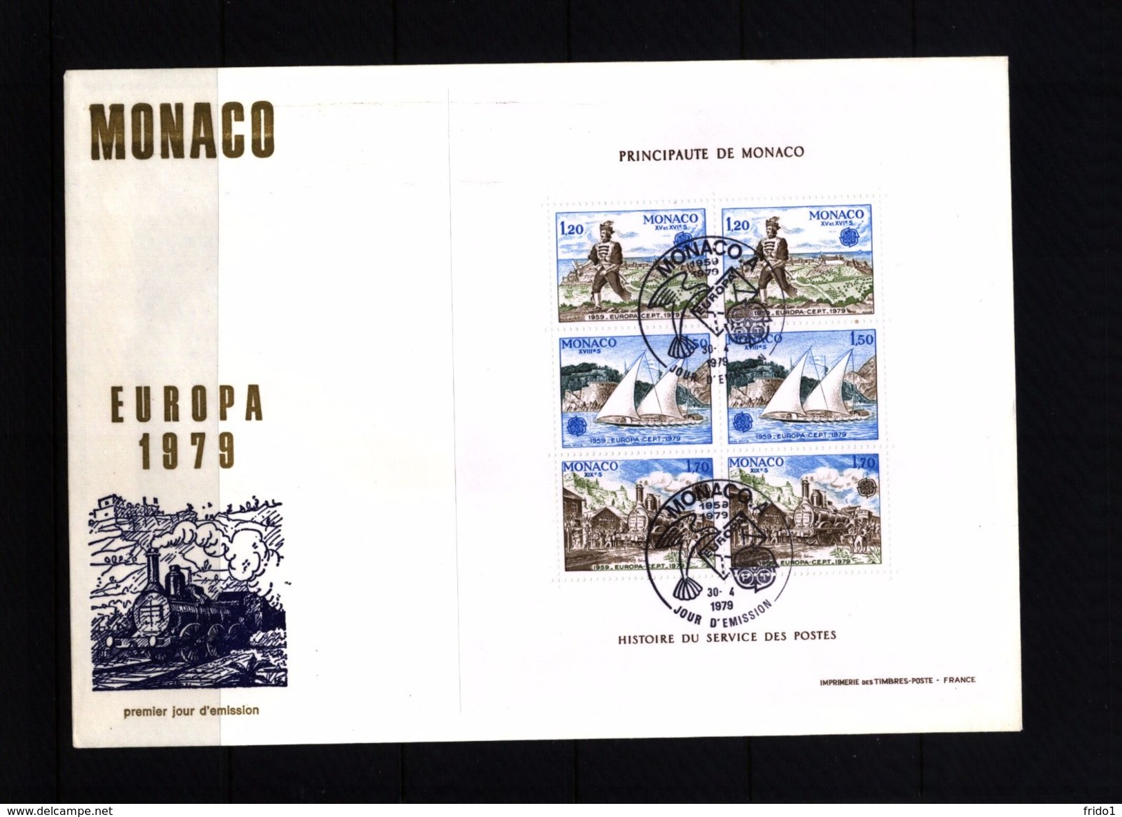 Monaco 1979 Europa Cept  Kleinbogen / Complete Sheet FDC - 1979