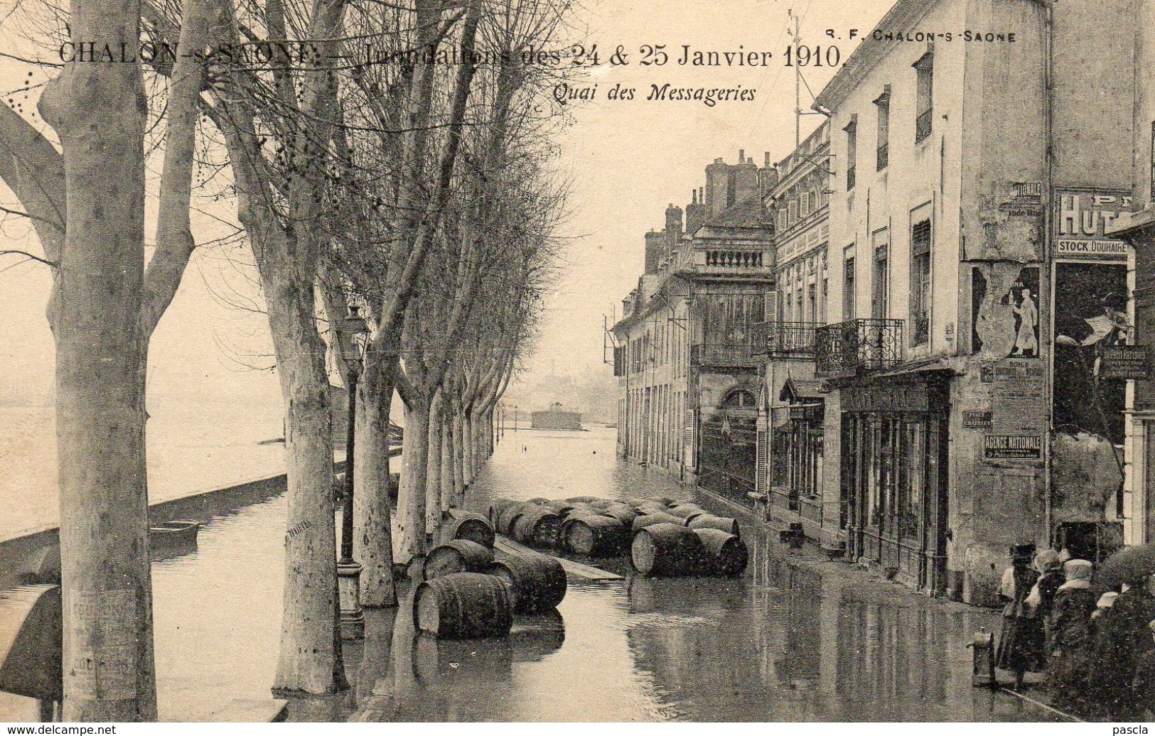 CPA Chalon Sur Saone (71) Innondations Des 24 Et 25 Janvier 1910 - Quais Des Messageries - Chalon Sur Saone