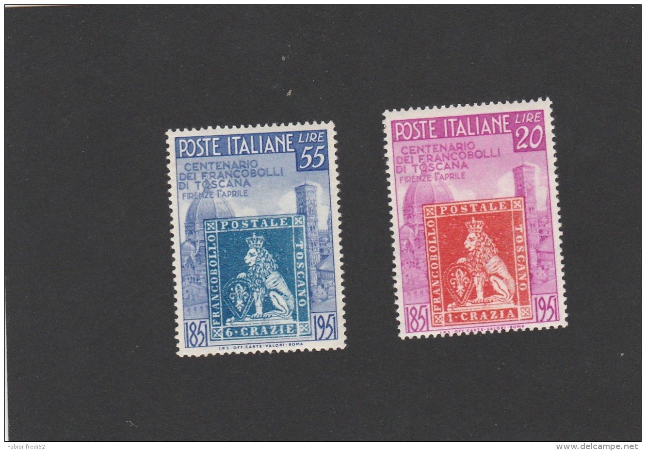 REPUBBLICA ITALIA NUOVI COPPIA FRANCOBOLLI 653-4 FRANC.TOSCANA1951  (FB70 - 1946-60: Nuovi