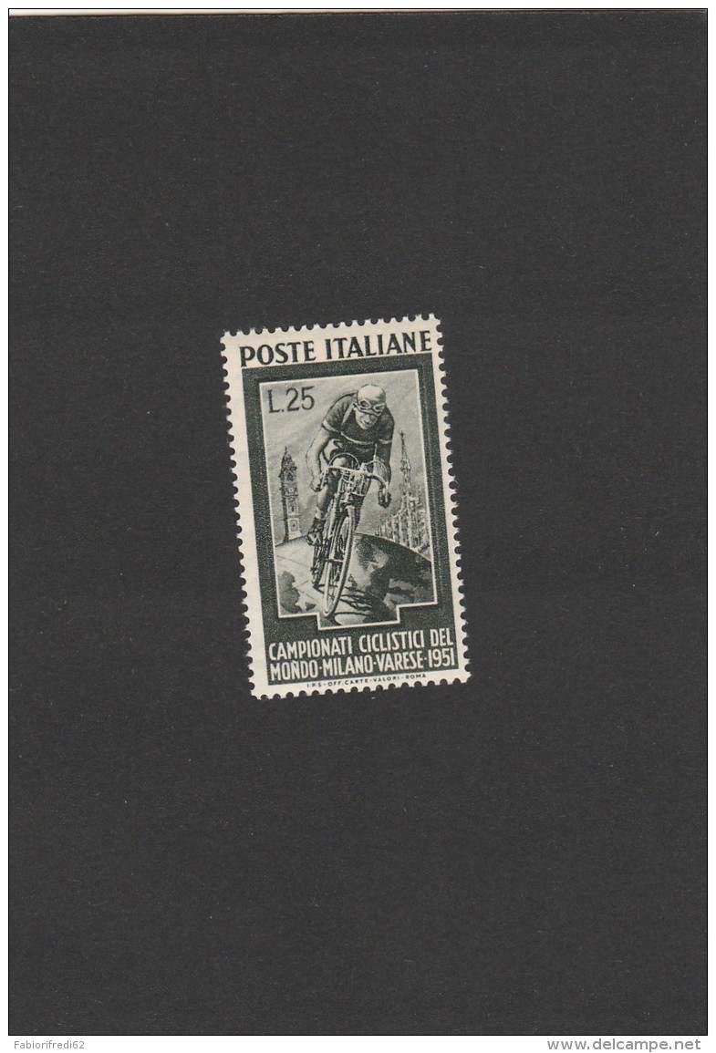 REPUBBLICA ITALIA NUOVI  FRANCOBOLLO 669 CICLISMO 1951  (FB85 - 1946-60: Nuovi