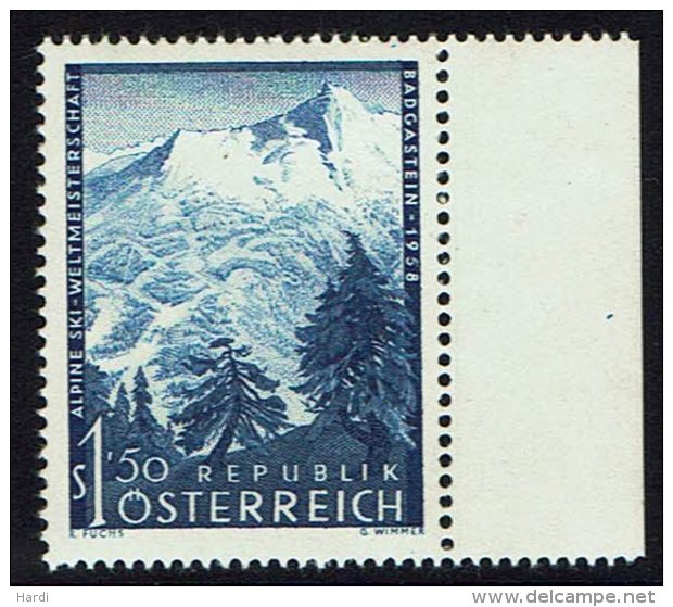 Österreich 1958, "Skiweltmeisterschaften, Badgastein" Mi.Nr.:1040** - Neufs