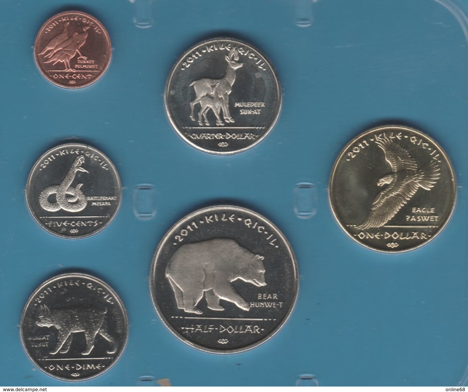 Sovereign Nation Of Los Coyotes Indians COIN SET 6 MONNAIES 1 CENT- 1 DOLLAR 2011  UNC ANIMALS - Other & Unclassified